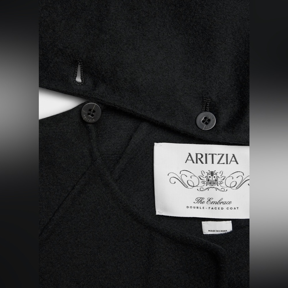 Aritzia Embrace Black Wool Scarf Coat - Picture 9 of 10
